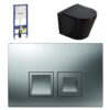 Geberit UP100 + Easy Flush Flat Zwart Compact + Delta 50 (mat chroom)