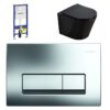Geberit UP100 + Easy Flush Flat Zwart Compact + Delta 51 (glans chroom)