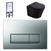 Geberit UP100 + Easy Flush Flat Zwart Compact + Delta 51 (mat chroom)