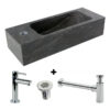 Fonteinset Natuursteen Slim links 45 x 17 x 10 cm