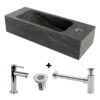 Fonteinset Natuursteen Slim rechts 45 x 17 x 10 cm