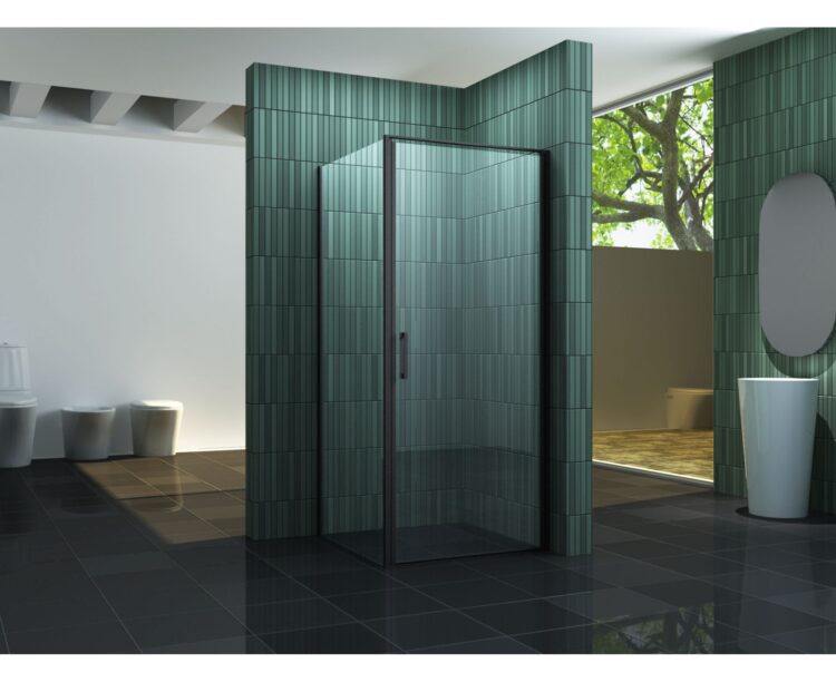 Trendy douchecabine met draaideur en mat zwarte profielen 80-90-100 cm - Afbeelding 3
