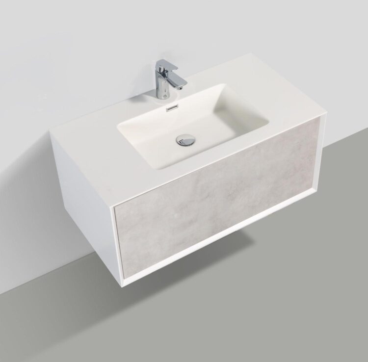 Badmeubel Dicomano wit-beton
