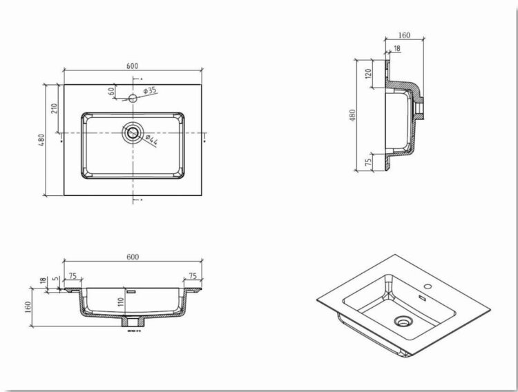Badmeubel Dicomano wit/beton (3 afmetingen) - Afbeelding 5