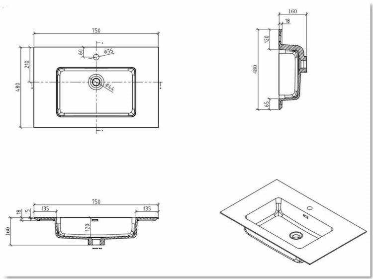 Badmeubel Dicomano wit/beton (3 afmetingen) - Afbeelding 7