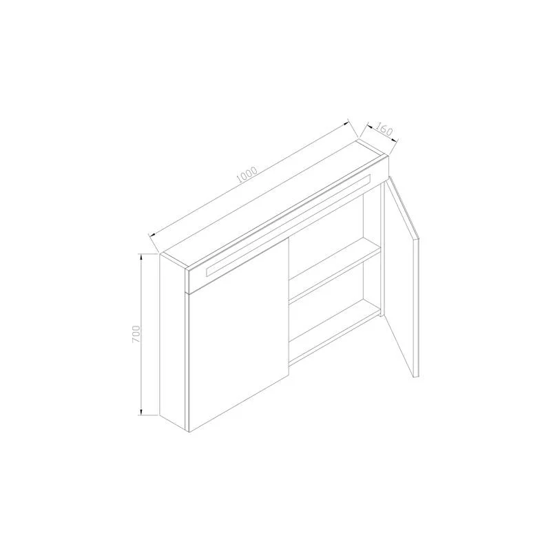 Spiegelkast 80-100-120 cm met verlichting + stopcontact - Afbeelding 4