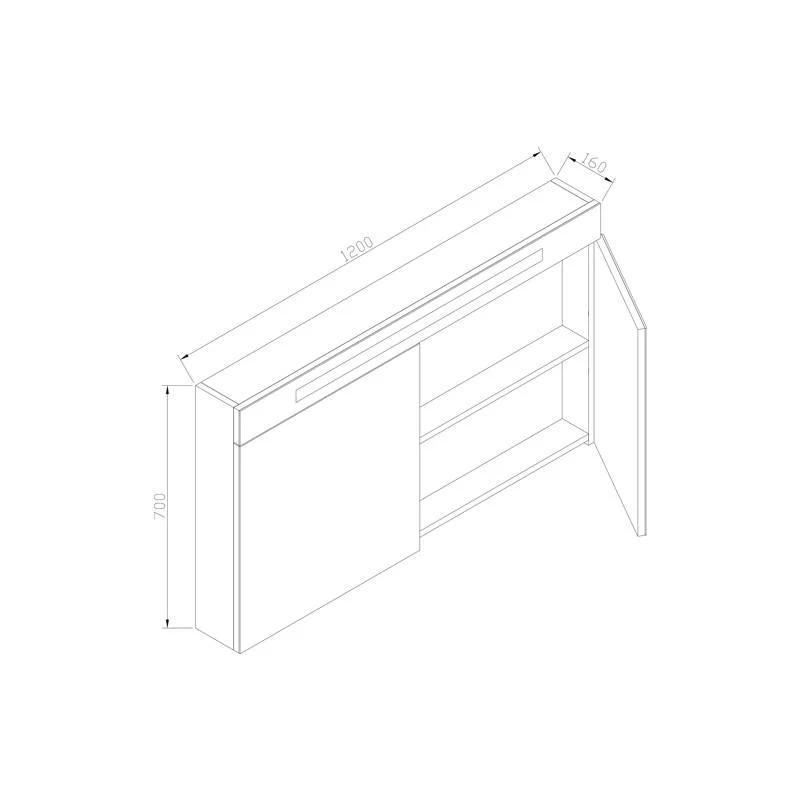 Spiegelkast 80-100-120 cm met verlichting + stopcontact - Afbeelding 5