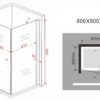 Douchecabine 80 x 90 (draaideur en vast segement) 1