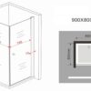 Douchecabine 90 x 80 (draaideur en vast segement) 1