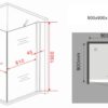 Douchecabine 90 x 90 (vast segment en draaideur) 1