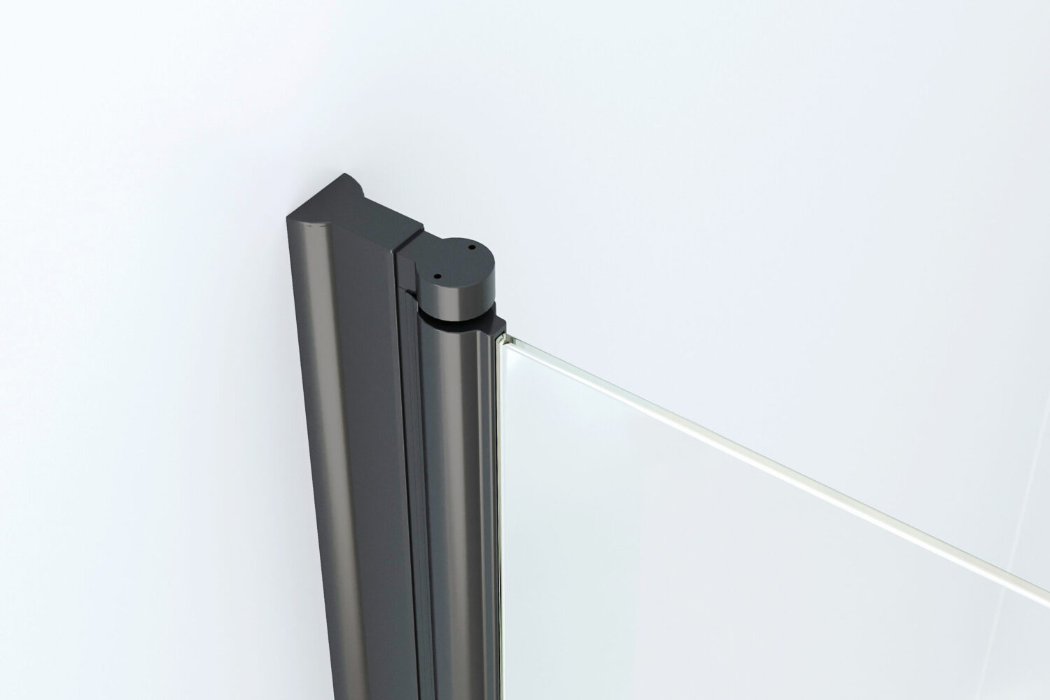 Douchecabine Frameless Zwart liftscharnier