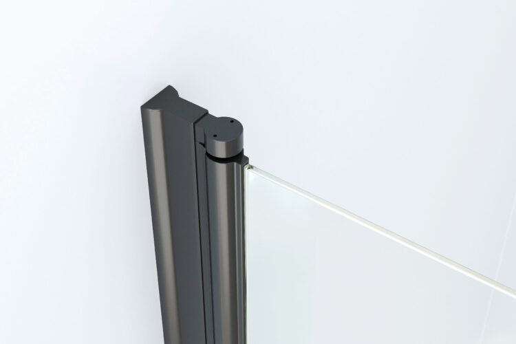 Douchecabine Frameless Zwart liftscharnier