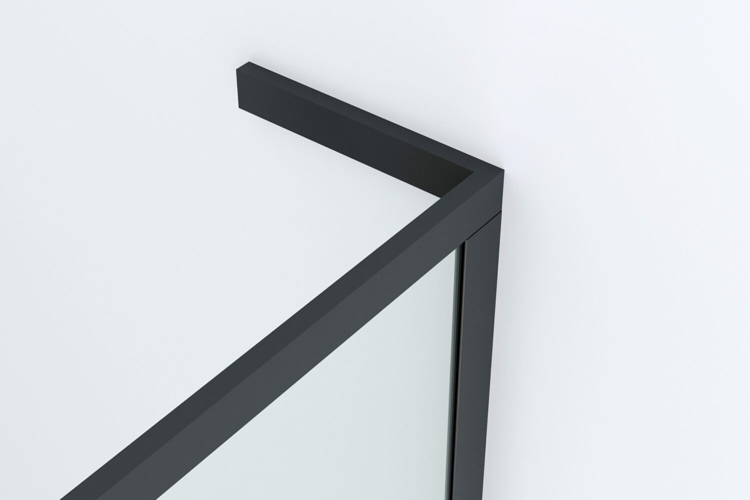 Douchecabine Frameless Zwart muurprofiel