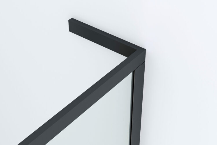 Douchecabine Frameless Zwart muurprofiel