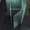 Trendy douchecabine met draaideur (bovenaanzicht)