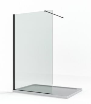 10 mm. Inloopdouche helder glas (Zwarte profielen)