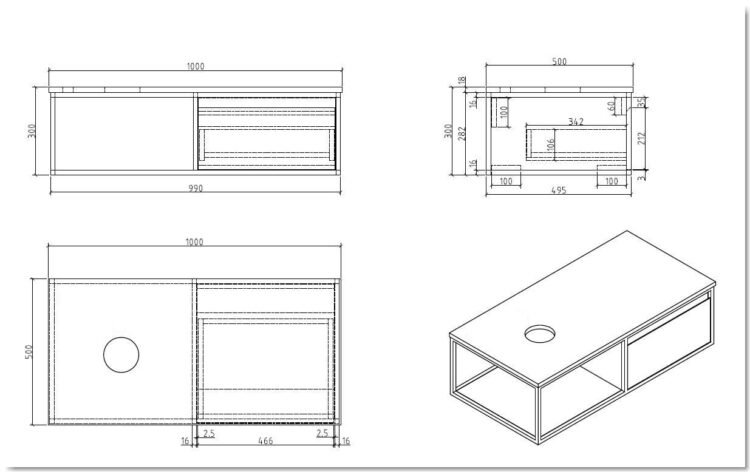 Badmeubel Rome Grijs / Betonlook (3 afmetingen) - Afbeelding 2
