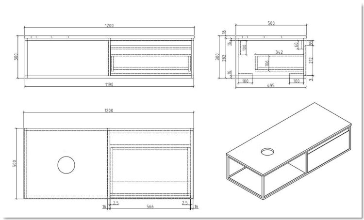 Badmeubel Rome Grijs / Betonlook (3 afmetingen) - Afbeelding 3