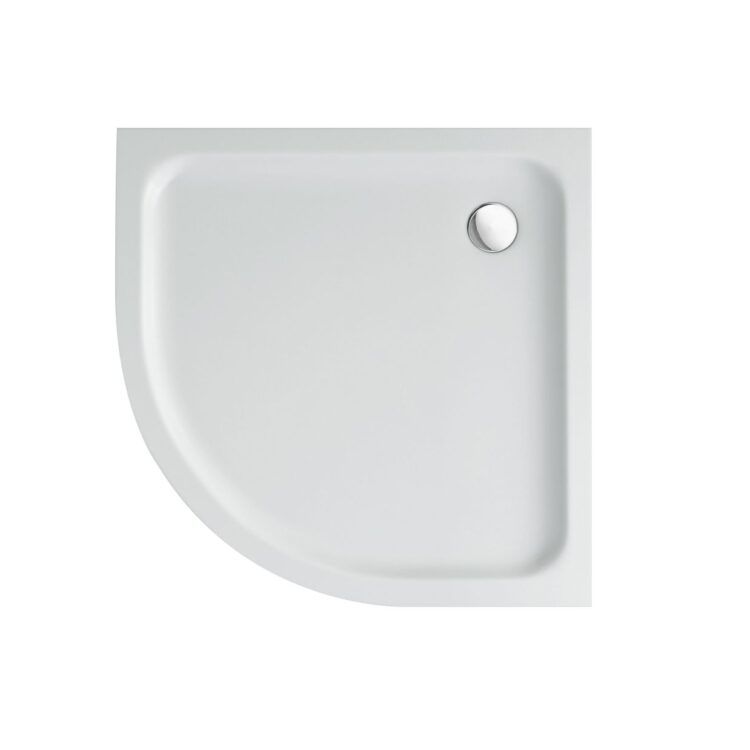 Kwartronde douchebak 15 cm hoog