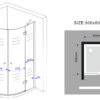 kwartronde douchecabine hoogte 180 cm