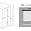 Vierkante douchecabine hoogte 180 cm