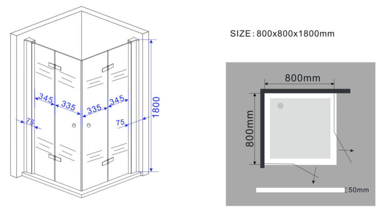 Glas hoogte 180 cm