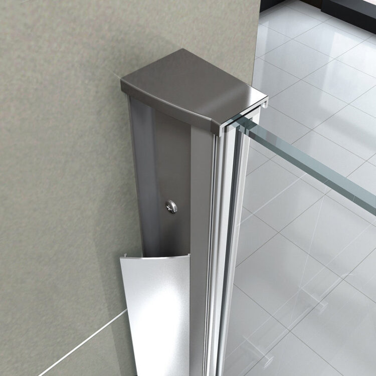 Douche Design hoekinstap draaideuren met een strook van matglas 80-90 cm - Afbeelding 5