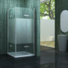 Douchecabine hoekinstap matte glasstrook