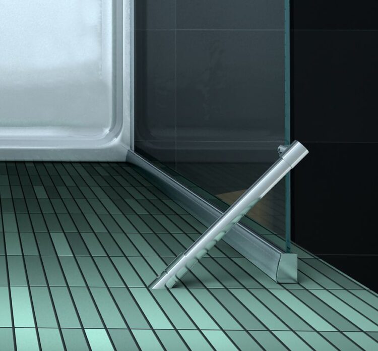 Douchecabine hoekinstap matte glasstrook