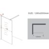 10 mm Inloopdouche met gebroken glas lijntekening 120