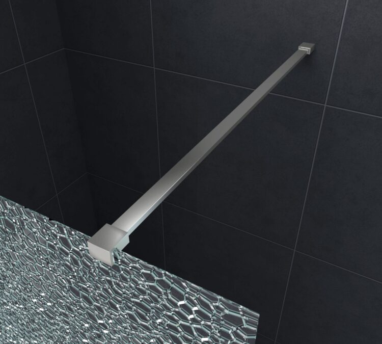 10 mm Inloopdouche met gebroken glas stabilisatiestang
