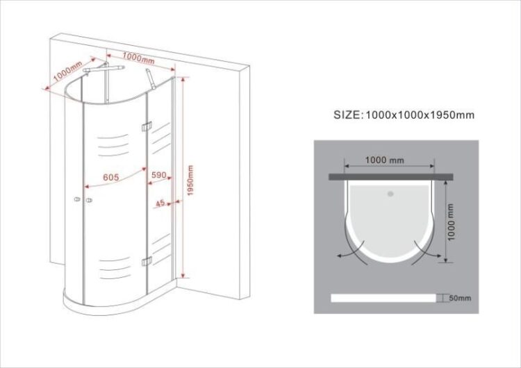 Douchecabine B.28 U vorm