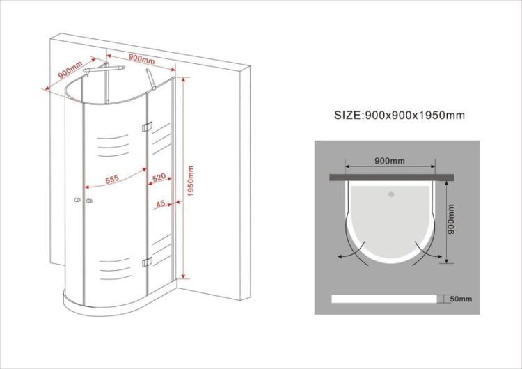 Douchecabine B.28 U vorm