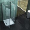 U-Vorm douchecabine met een glas hoogte van 180 cm.
