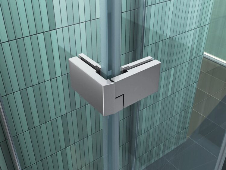 U-Vorm douchecabine met een glas hoogte van 180 cm.