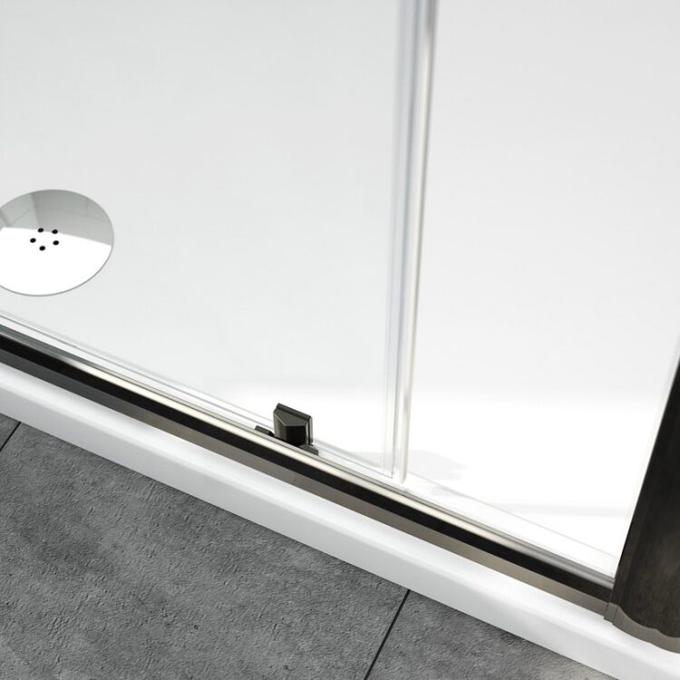 Douchecabine U vorm met schuifdeur en zwarte profielen (200 cm hoog) - Afbeelding 5