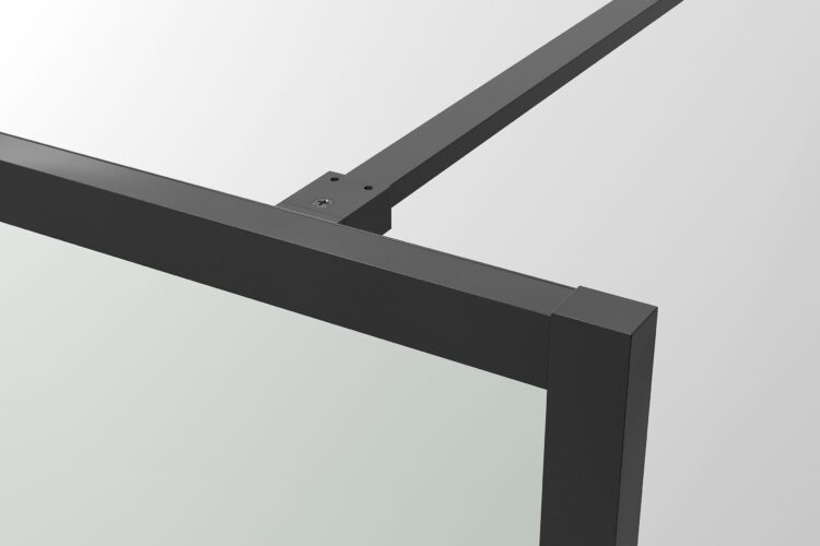 8mm inloopdouchewand matzwart kader details