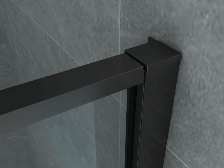 Trendy mat zwarte douchecabine rechthoek model met draaideur. - Afbeelding 5