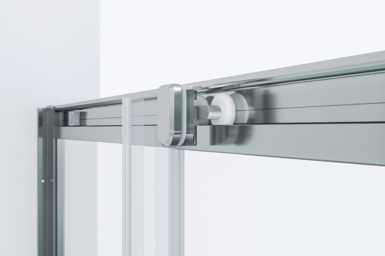 Detail rollers schuifdeur chroom