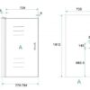 Nisdeur zonder aanslagprofiel lijntekening 80 cm