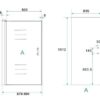 Nisdeur zonder aanslagprofiel lijntekening 90 cm