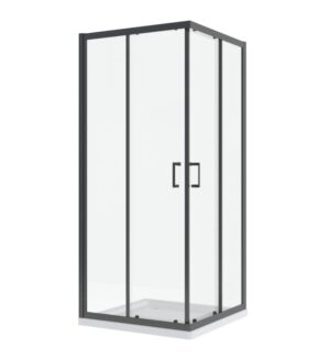 Douchecabine hoekinstap matzwart 200 cm hoog