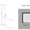 Vaste bad-wand 70 cm