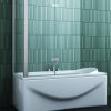 Badwand met zijwand 75 cm.