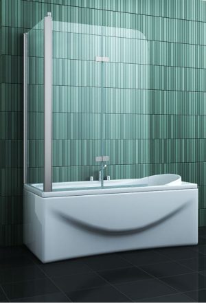 Badwand met zijwand 75 cm.