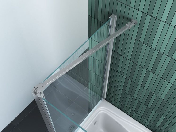 Badwand 80 cm met vaste zijwand