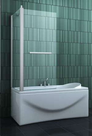 Badwand 80 cm met vaste zijwand