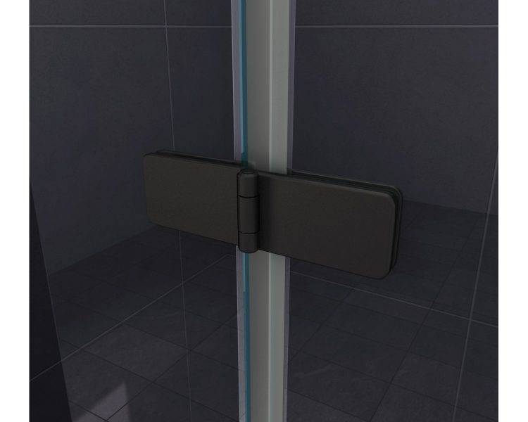 Badwand met mat zwarte profielen