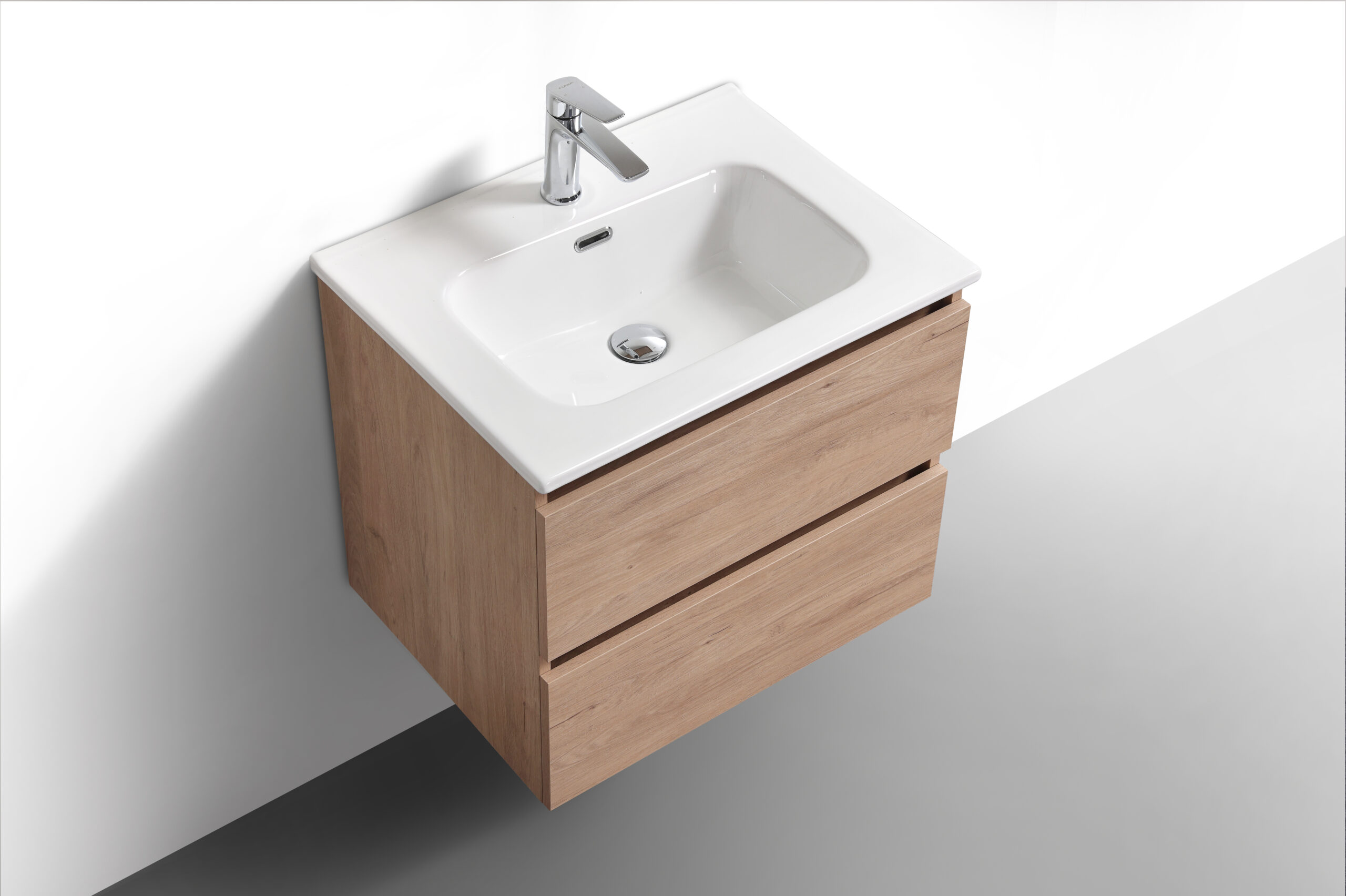 Badkamermeubel Scandinavisch Eiken 60 cm (bovenaanzicht)