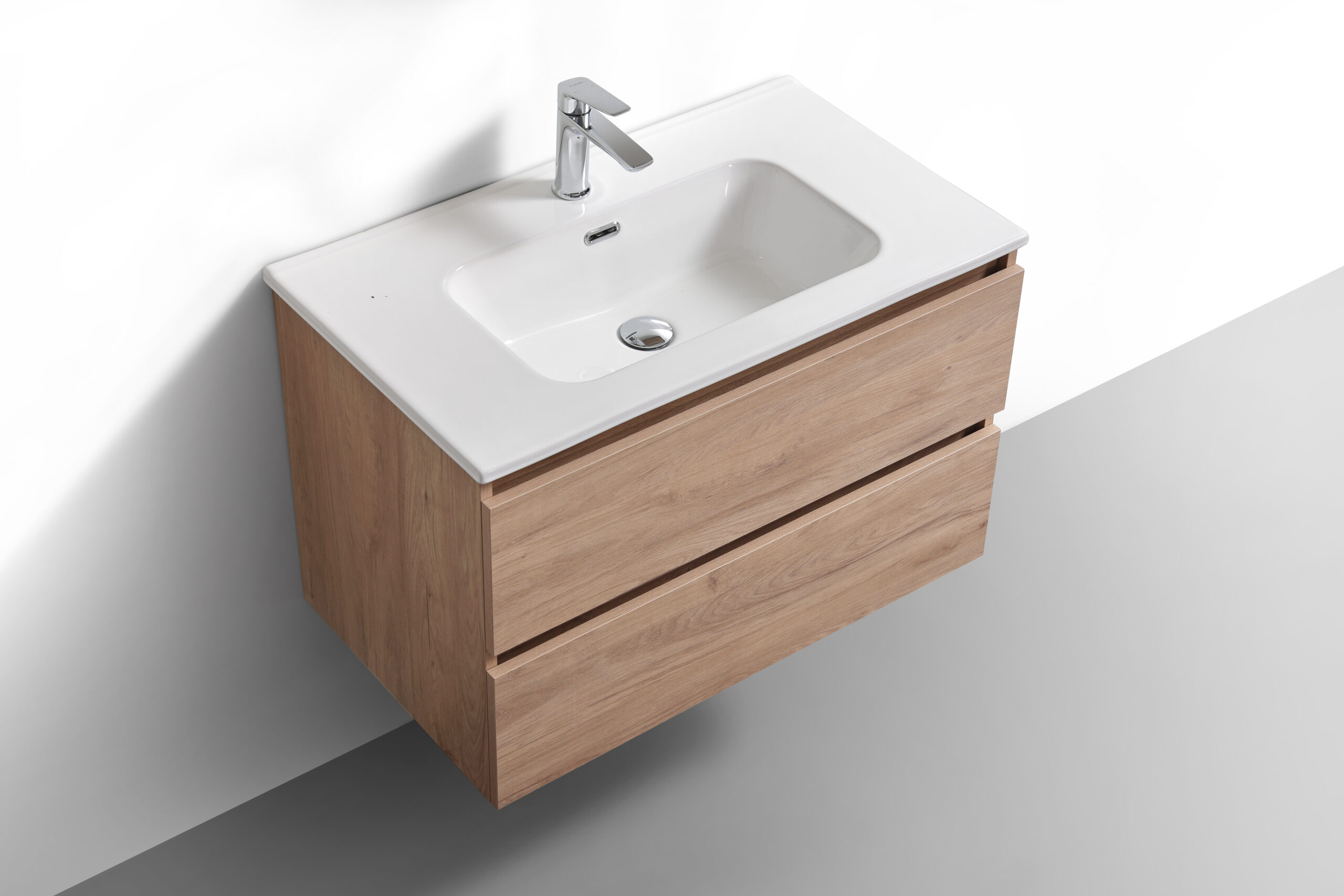 Badkamermeubel Scandinavisch Eiken 80 cm (bovenaanzicht)